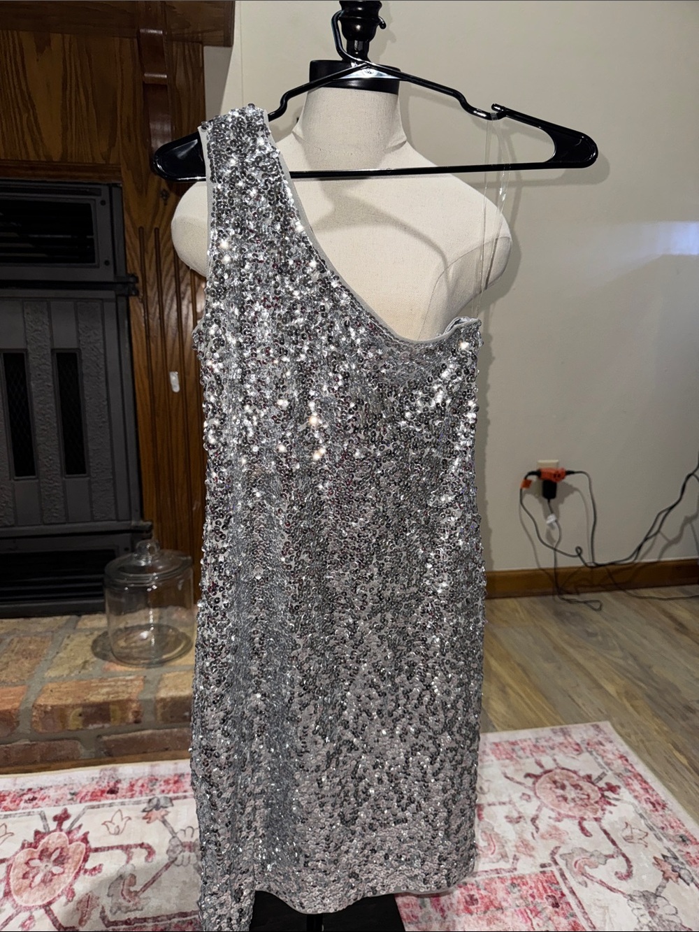 anna-kaci Silver Metallic Top